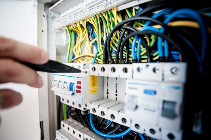 Electrical work on a circuit-breaker panel