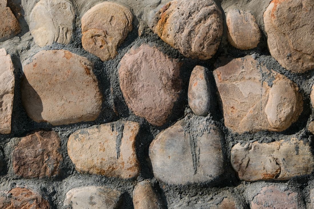 Detail of natural stone masonry and mortar joints